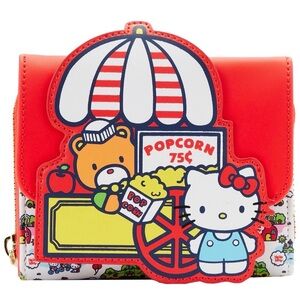 NEW Loungefly Sanrio Hello Kitty and Friends Red Carnival, Flap Wallet NWT